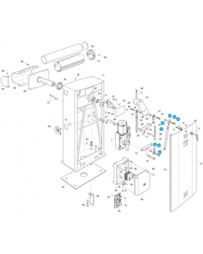 Крепление стрелы с валом Came 119RIG163 в Ижевске Запчасти для шлагбаумов и автоматики Pintop.ru