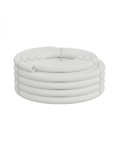 Труба ПП-FR гофрир. легкая, с зондом,без галогена, ПЛЛ 40мм Экопласт (60140HFR-W) - Труба ПП-FR гофрир. легкая, с зондом,без галогена, ПЛЛ диам.40мм ПВ-0 (20м) цвет белый 1 палл.=840м Экопласт в Ижевске Труба гофрированная Pintop.ru