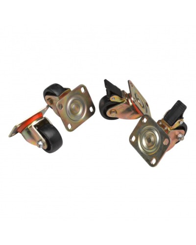 Комплект роликов, 2 шт с тормозом, 2 обычных, нагрузка 150 кг на ролик Datarex DR-460000 в Ижевске Ролики для шкафов и стоек Pintop.ru