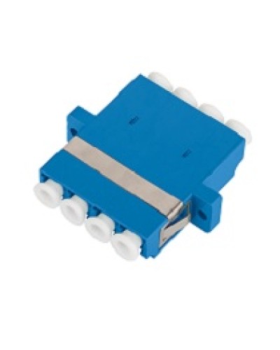 Адаптер NIKOMAX волоконно-оптический, соединительный, одномодовый, стандарта OS2, LC/UPC-LC/UPC, квадро, пластиковый, без шторки, с фланцами, синий, уп-ка 2шт. в Ижевске Проходные адаптеры и розетки оптические Pintop.ru
