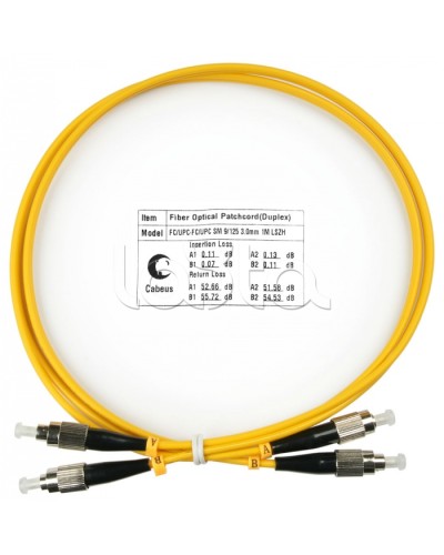 Шнур оптический duplex FC-FC 9/125 sm 1м LSZH Cabeus FOP(d)-9-FC-FC-1m в Ижевске Патч-корды оптические Pintop.ru