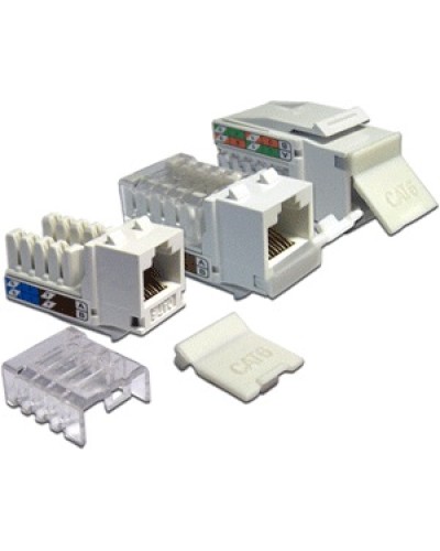 Модуль Keystone, RJ45, кат.6, UTP, 90 градусов, со встроенной шторкой, белый LANMASTER (LAN-OK45U6/90P-WH) в Ижевске Коннекторы Pintop.ru