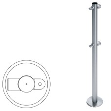 Стойка ограждения i-образная с 2-мя полупетлями (антик серебро) Oxgard