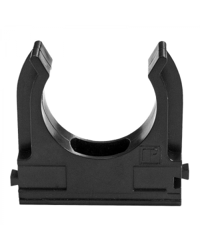 Держатель Экопласт (клипса) для труб D25мм (черный) в Ижевске Аксессуары для кабель-канала Pintop.ru