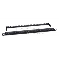 Патч-панель 19" (0,5U) 24 порта RJ-45 кат.6а Cabeus (PLHD-24-Cat.6a-Dual-180-0,5U)