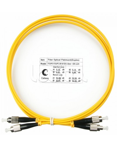 Шнур оптический duplex FC-FC 9/125 sm 1,5м LSZH Cabeus FOP(d)-9-FC-FC-1,5m в Ижевске Патч-корды оптические Pintop.ru