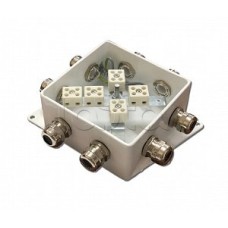 Коробка монтажная огнестойкая Гефест КМ-О (10к*10,0)-IP66-120х120, пять вводов
