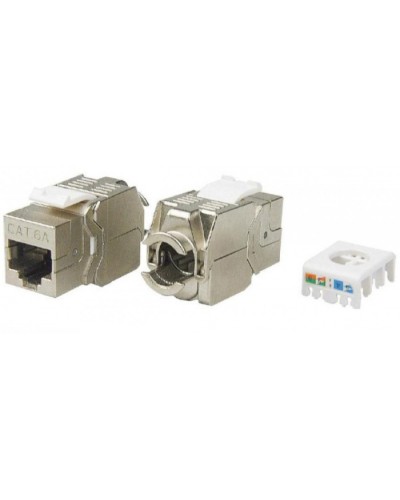 Вставка Keystone Jack RJ-45(8P8C) Hyperline KJ8-8P8C-C6A-180-TLS-SH-F-WH в Ижевске Модули Keystone Pintop.ru