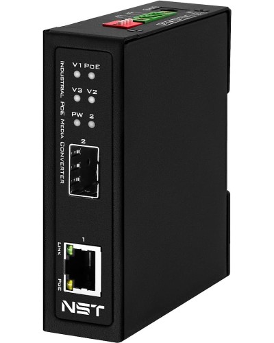 Промышленный Ultra PoE медиаконвертер NST NS-MC-1G1GX-P/I в Ижевске Медиаконвертеры Pintop.ru