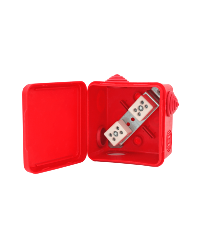 Коробка распределительная огнестойкая КРОПС-П3, IP54, габаритные размеры 80х80х50 мм, для кабелей сечением до 2,5 мм2, 6 клемм КМ-Профиль (FRJB-KM-P3-2.5-06-КРОПС-IP54) в Ижевске Распределительные коробки Pintop.ru