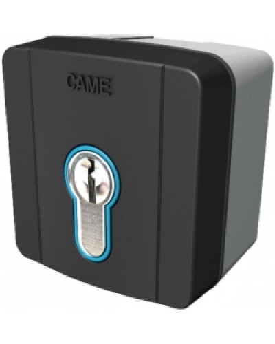 Ключ-выключатель накладной с цилиндром замка DIN и синей подсветкой Came 806SL-0050 в Ижевске Запчасти для шлагбаумов и автоматики Pintop.ru