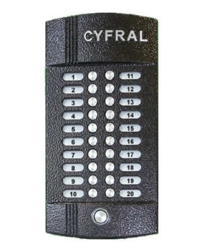 Блок вызова аудиодомофона на 20 абонентов Цифрал M-20M/T в Ижевске Блоки вызова многоабонентные Pintop.ru