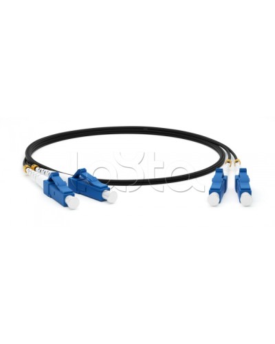 Патч-корд волоконно-оптический Hyperline FC-D2-9-LC/UR-LC/UR-H-2M-LSZH-BK в Ижевске Патч-корды оптические Pintop.ru