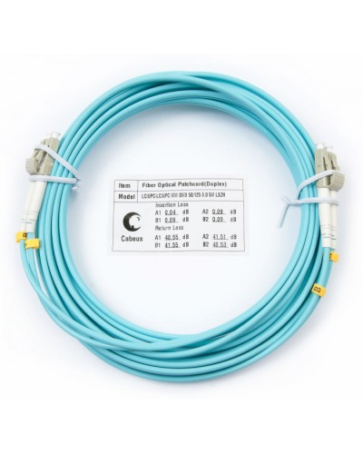 Шнур оптический duplex LC-LC 50/125 mm OM3 7м LSZH Cabeus FOP-50-LC-LC-7m в Ижевске Патч-корды и пигтейлы Pintop.ru