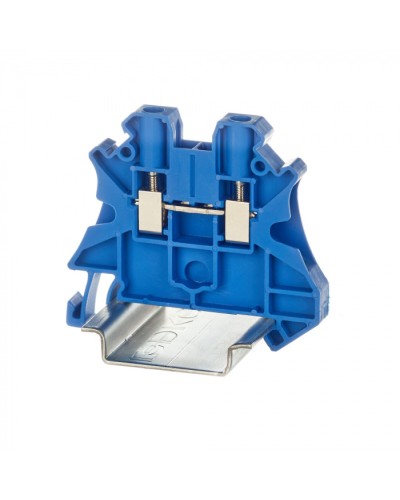 Клемма проходная, винтовой зажим, 2 точки подключения, 4 кв.мм, синяя DKC (TUR-4-BU) в Ижевске Клеммные колодки Pintop.ru