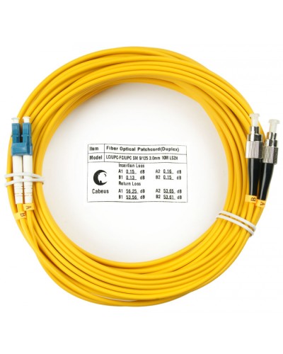 Шнур оптический duplex LC-FC 9/125 sm 25м LSZH Cabeus FOP(d)-9-LC-FC-25m в Ижевске Патч-корды оптические Pintop.ru