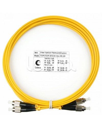 Шнур оптический duplex FC-FC 9/125 sm 3м LSZH Cabeus FOP(d)-9-FC-FC-3m в Ижевске Патч-корды оптические Pintop.ru