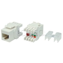Вставка Keystone Jack RJ-45(8P8C) Hyperline KJ8-8P8C-C5e-180-WH
