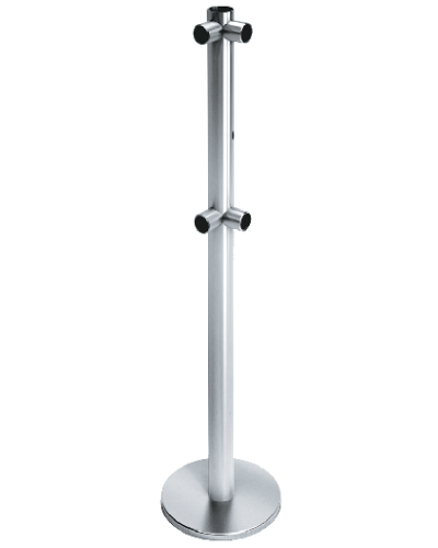 Стойка ограждения с отверстием под фиксатор L-образная, 2 муфты слева передвижная Oxgard ВЗР2442.09.22 в Ижевске Ограждения Pintop.ru