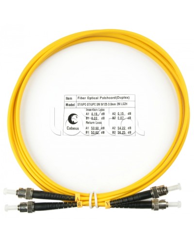 Шнур оптический duplex ST-ST 9/125 sm 2м LSZH Cabeus FOP(d)-9-ST-ST-2m в Ижевске Патч-корды оптические Pintop.ru