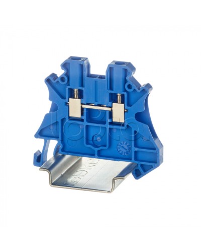 Клемма проходная, винтовой зажим, 2.5 кв.мм, синяя DKC (TUR-2.5-BU) в Ижевске Аксессуары для стоек и шкафов Pintop.ru