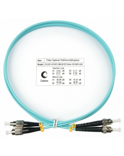 Шнур оптический duplex FC-ST 50/125 mm OM3 1м LSZH Cabeus FOP-50-FC-ST-1m в Ижевске Патч-корды и пигтейлы Pintop.ru