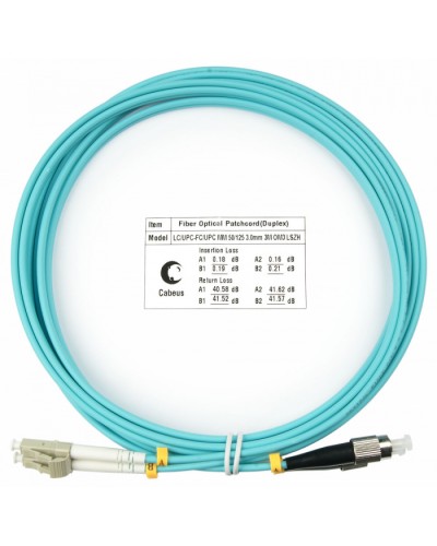 Шнур оптичесикй duplex LC-FC 50/125 MM OM3 3 м LSZH Cabeus FOP-50-LC-FC-3M в Ижевске Патч-корды оптические Pintop.ru
