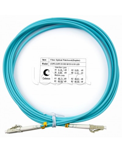 Патч-корд волоконно-оптический MM 50/125 duplex LC-LC LSZH (3м) Cabeus FOP-50-LC-LC-3m в Ижевске Патч-корды оптические Pintop.ru