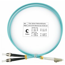 Шнур оптический duplex LC-ST 50/125 MM OM3 1 м LSZH Cabeus FOP-50-LC-ST-1M