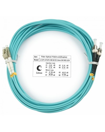 Шнур оптический duplex LC-ST 50/125 mm OM3 7м LSZH Cabeus FOP-50-LC-ST-7m в Ижевске Патч-корды и пигтейлы Pintop.ru