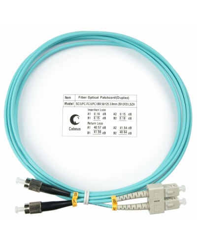 Шнур оптический duplex SC-FC 50/125 mm OM3 1,5м LSZH Cabeus FOP-50-SC-FC-1,5m в Ижевске Патч-корды и пигтейлы Pintop.ru