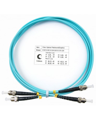 Шнур оптический duplex ST-ST 50/125 MM OM3 2 м LSZH Cabeus FOP-50-ST-ST-2M в Ижевске Патч-корды и пигтейлы Pintop.ru