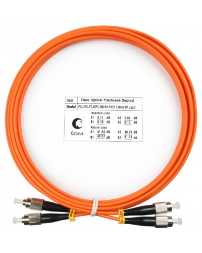 Шнур оптический duplex FC-FC 62,5/125 mm 3м LSZH Cabeus FOP-62-FC-FC-3m в Ижевске Патч-корды оптические Pintop.ru