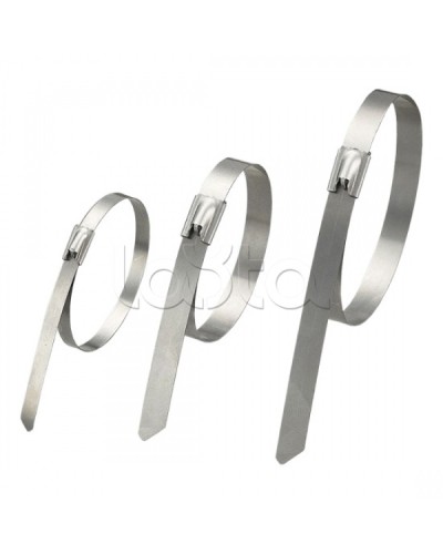 Стяжка неразъемная стальная, коррозионно-стойкая (нержавеющая сталь 304L), 200x4.6x0.3мм, (100 шт) в Ижевске Стяжки-хомуты Pintop.ru