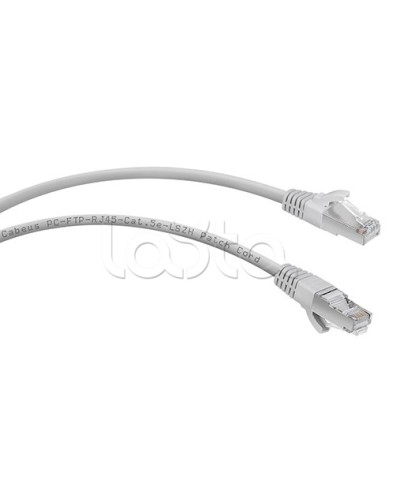 Патч-корд FTP, категория 5e, 0.3 м, LSZH, экранированный, серый Cabeus PC-FTP-RJ45-Cat.5e-0.3m-LSZH в Ижевске Патчкорды (медные) Pintop.ru