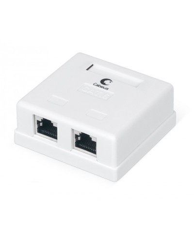 Розетка компьютерная RJ-45(8P8C), категория 6, экранированная, двойная, внешняя, Krone type Cabeus WS-8P8C-Cat.6-SH-2 в Ижевске Розетки компьютерные и телефонные Pintop.ru