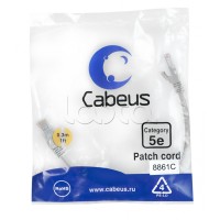 Патч-корд медный U/UTP кат.5е (0,3м) LSZH (белый) Cabeus (PC-UTP-RJ45-Cat.5e-0.3m-WH-LSZH)