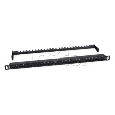 Патч-панель 19" (0,5U) 24 порта RJ-45 кат.6а Cabeus (PLHD-24-Cat.6a-Dual-180-0,5U)