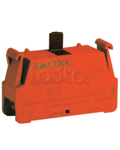 Блок контактный с клеммным безвинтовым зажимом, нормально-замкнутый DKC ACV01 (5 шт/уп) в Ижевске Клеммные колодки Pintop.ru