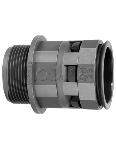 Муфта труба-коробка DN 48 мм, М63х1,5, полиамид, цвет черный DKC PAM48M63N в Ижевске Повороты, муфты, тройники Pintop.ru