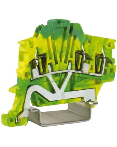 Зажим для заземления, 1 ввод/2 вывода, 1,5 кв.мм желто-зеленый DKC ZHT410 в Ижевске Держатели, клипсы, скобы Pintop.ru