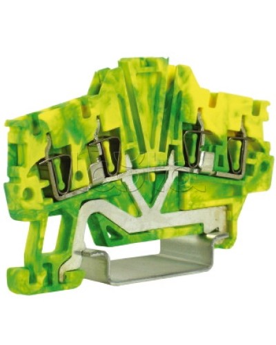 Зажим для заземления, 2 ввод/2 вывода, 1,5 кв.мм желто-зеленый DKC ZHT420 в Ижевске Держатели, клипсы, скобы Pintop.ru
