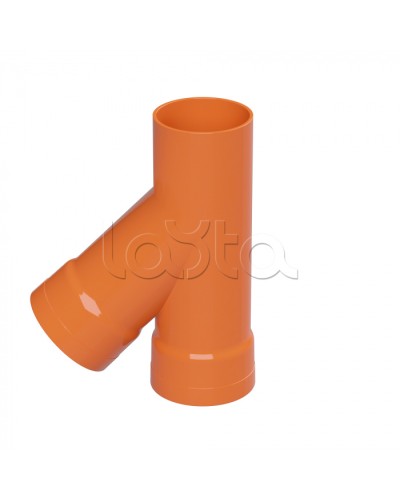 Тройник для двустенных труб одного диаметра ф110мм, 45°, полипропилен DKC 019110 в Ижевске Повороты, муфты, тройники Pintop.ru