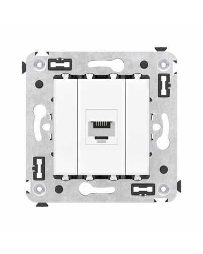 Телефонная розетка RJ-12 без шторки в стену одинарная, Avanti, Белое облако DKC (4400613) в Ижевске Розетки компьютерные и телефонные Pintop.ru