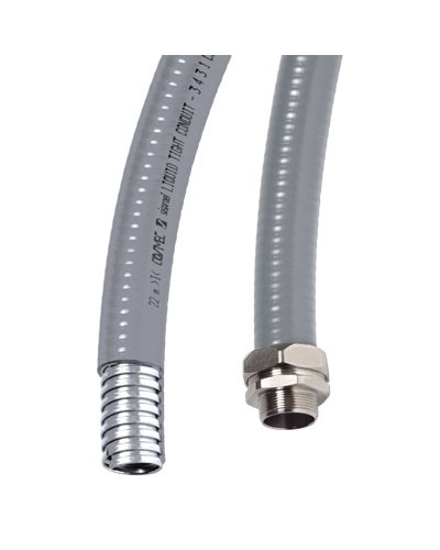 Металлорукав DN 26мм в гладкой ПВХ изоляции, Dвн 26,5 мм, Dнар 34,0,IP66, 25 м, цвет серый DKC 6070R-32 в Ижевске Крепежные изделия Pintop.ru