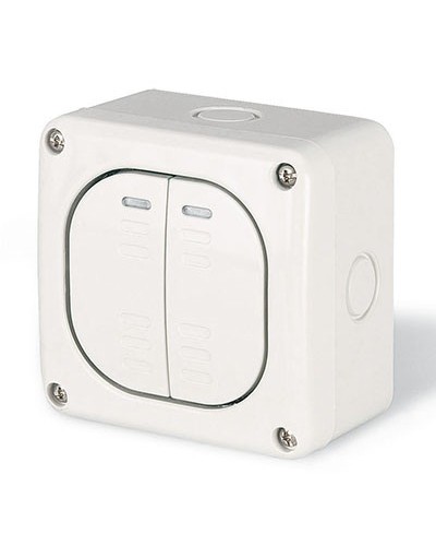 Выключатель однополюсный, двухклавишный, настенный DKC DIS1375022 в Ижевске Аксессуары для стоек и шкафов Pintop.ru