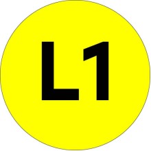 Наклейка "L1" d=20мм EKF PROxima (an-2-15)