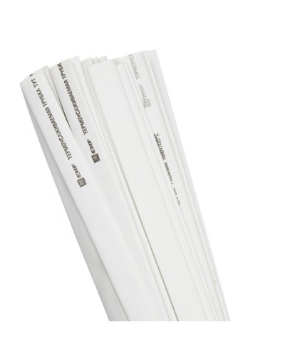 Термоусаживаемая трубка ТУТ нг 12/6 белая в отрезках по 1м EKF PROxima (tut-12-w-1m) в Ижевске Аксессуары для кабель-канала Pintop.ru