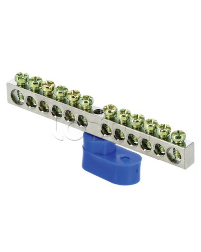 Шина 0 N (6x9мм) 12 отв. цинк синий угловой изолятор EKF PROxima (sn1-63-12-1) в Ижевске Клеммные колодки Pintop.ru
