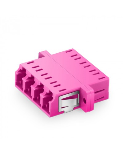 Оптический адаптер OM4, квадро LC, с фланцами, пурпурный Eurolan (36A-40-4L-02MG) в Ижевске Проходные адаптеры и розетки оптические Pintop.ru